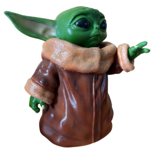 figurine 3D créature verte style science fiction imprimée en 3D et peinte à la main